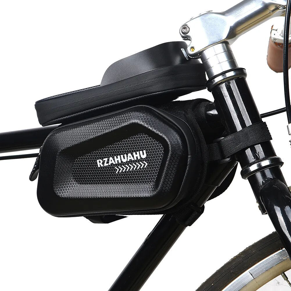 Bike frame bag with phone holder - ScootiBoo